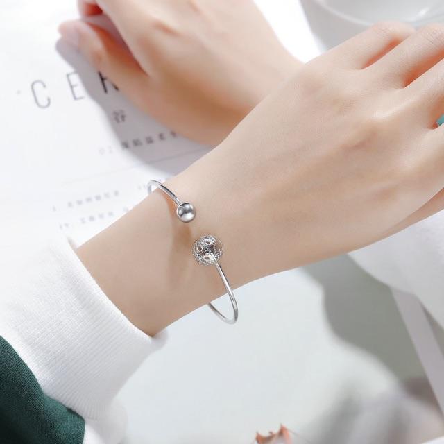 [HCM]VÒNG TAY NỮ XI MẠ BẠC HẠT CƯỜM BI KIỂU KIỀNG ĐƠN GIẢN MẪU MỚI 2019