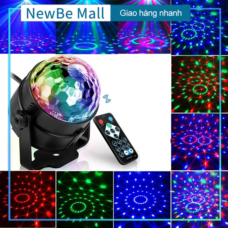 【New Be】Đèn LED 7 màu vũ trường cảm ứng nhạc, bóng đèn LED trụ, đèn LED xoay 7 màu sân khấu chớp theo nhạc, Đèn nháy theo nhạc, đèn chớp 7 màu, đèn trang trí, đèn Led karaoke, đèn Led vũ trường