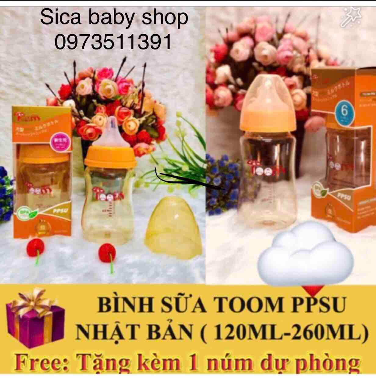Bình sữa toom 160ml 240ml-cổ rộng- nhựa ppsu