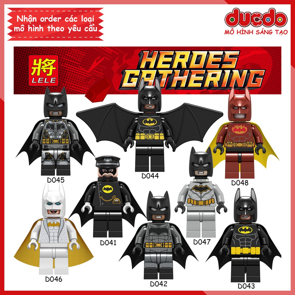Minifigures siêu anh hùng batman dc comic - đồ chơi lắp ghép xếp hình mini lele d041-d048 mô hình