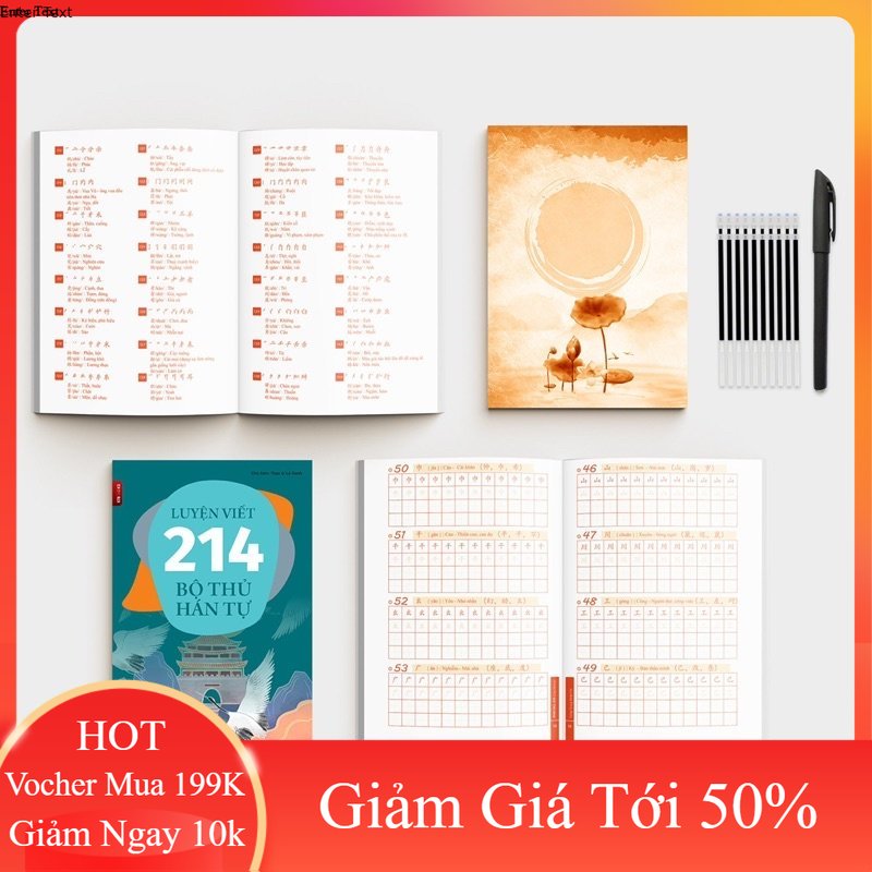 Combo Sách Luyện Viết 214 Bộ Thủ Hán Tự