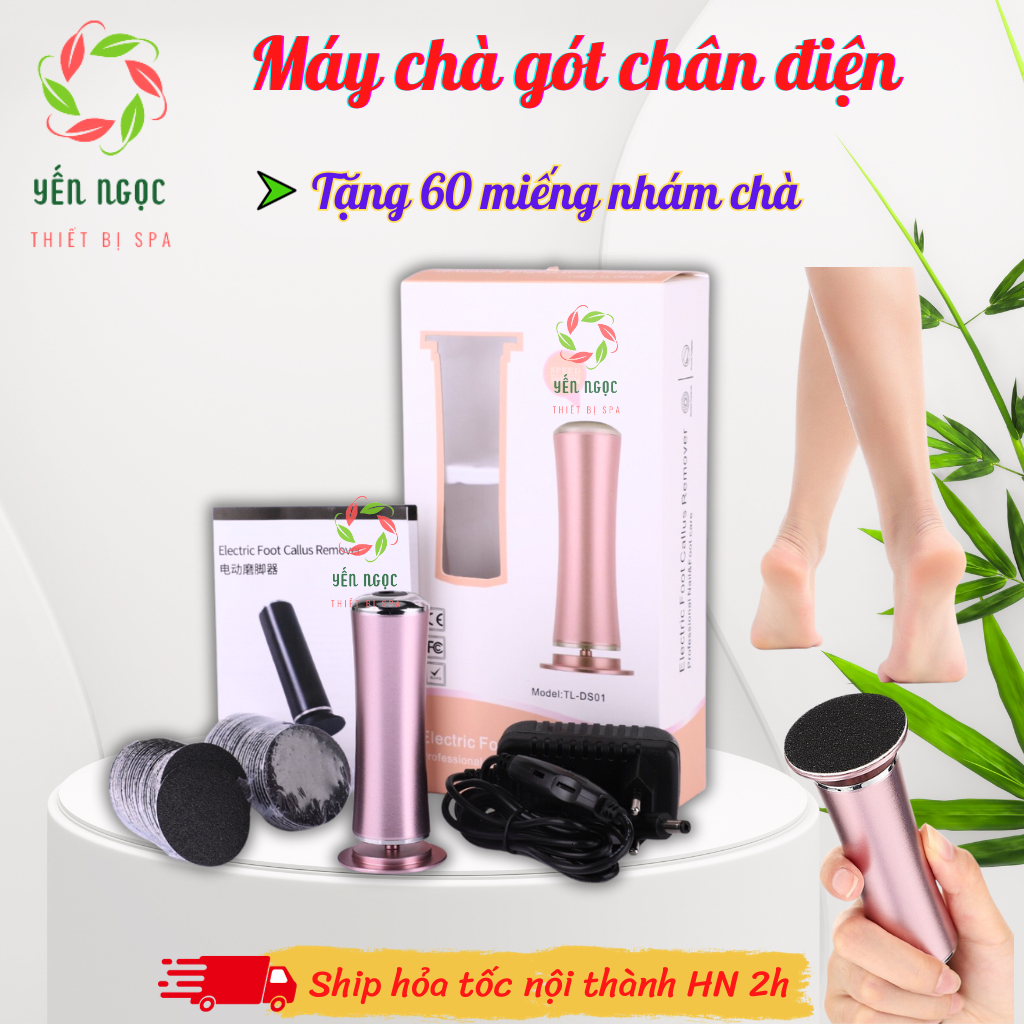 Máy chà gót chân dùng cho spa, tmv kèm 60 miếng chà | Máy chà gót chân điện