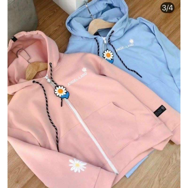 Áo hoodie,áo khoác hoodie nỉ nam nữ chất thun nỉ mềm mịn from rộng thêu in chữ A ( có khóa kéo)