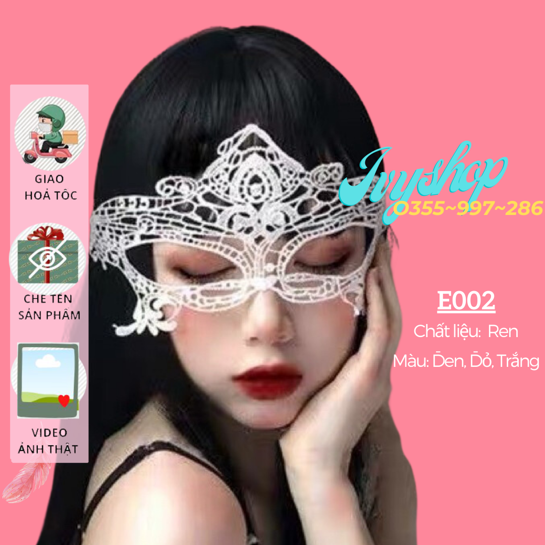 Mặt nạ bịt mắt ren hóa trang - phụ kiện cosplay - e002