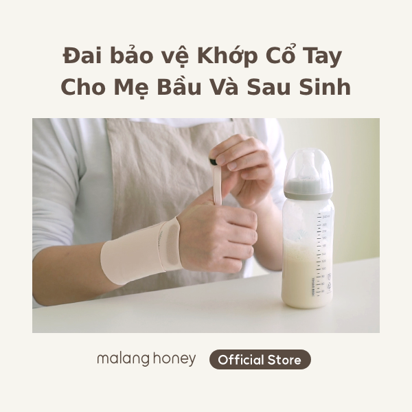 [Malang Honey Official] Korean Premium Thumb Free Wrist Protector for Mother (Maternity Care/Wrist Guard Belt) - Black/Beige Color