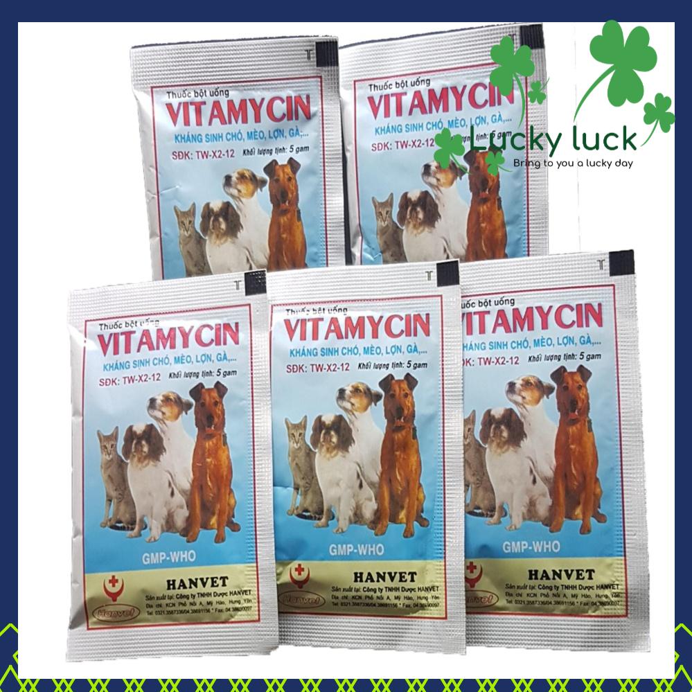 Thuốc cho chó mèo chương bụng đầy hơi phân lỏng - Hanvet Vitamycin 5 gói