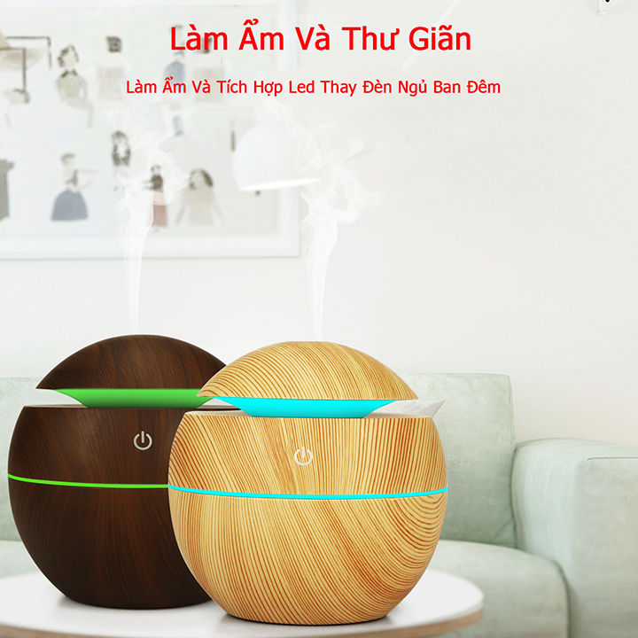 Máy xông tinh dầu Cao cấp vân gỗ MK105