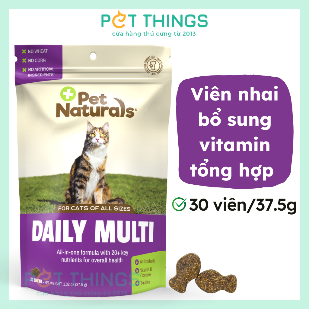 Pet Naturals Multi-Vitamin viên nhai hàng ngày cho mèo, 30 viên