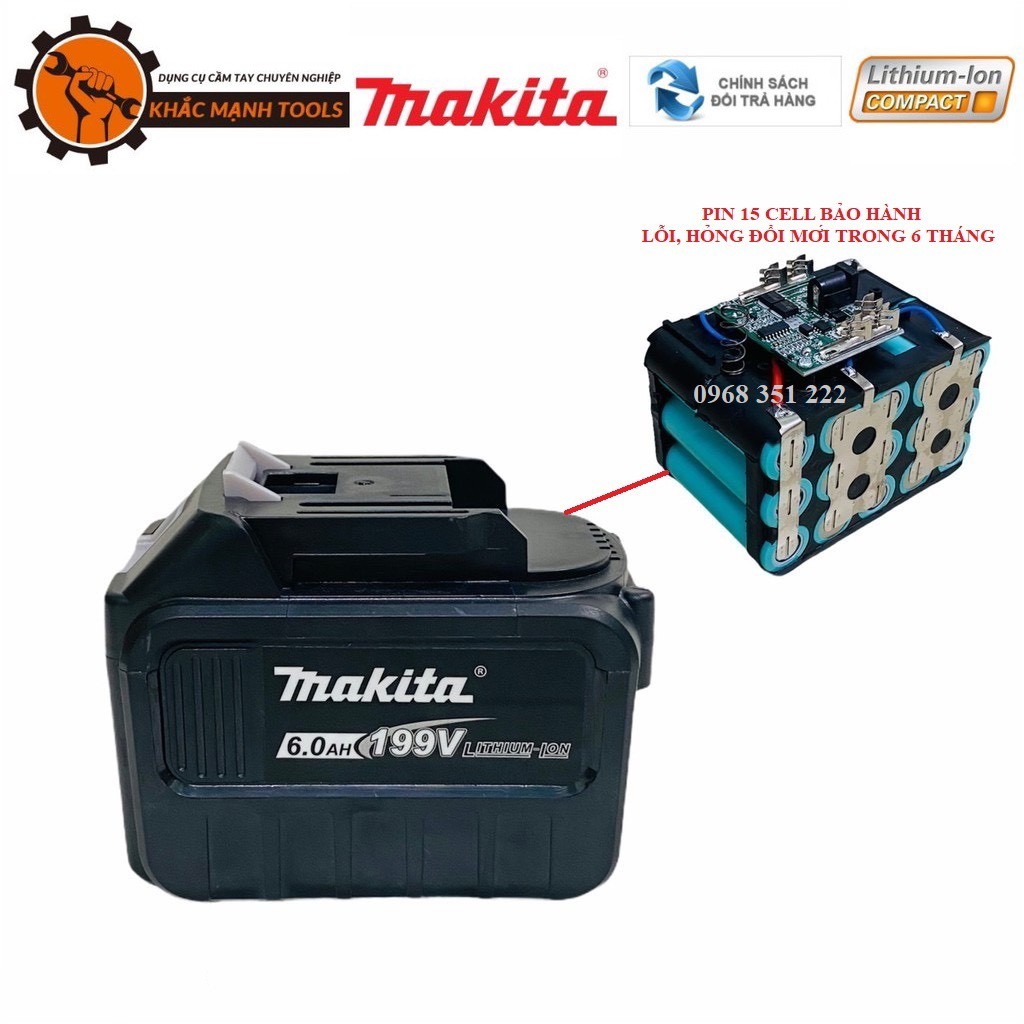 Pin MAKITA 15 Cell Đóng Sẵn Bảo Hành Lỗi Đổi Mới Trong 6 Tháng