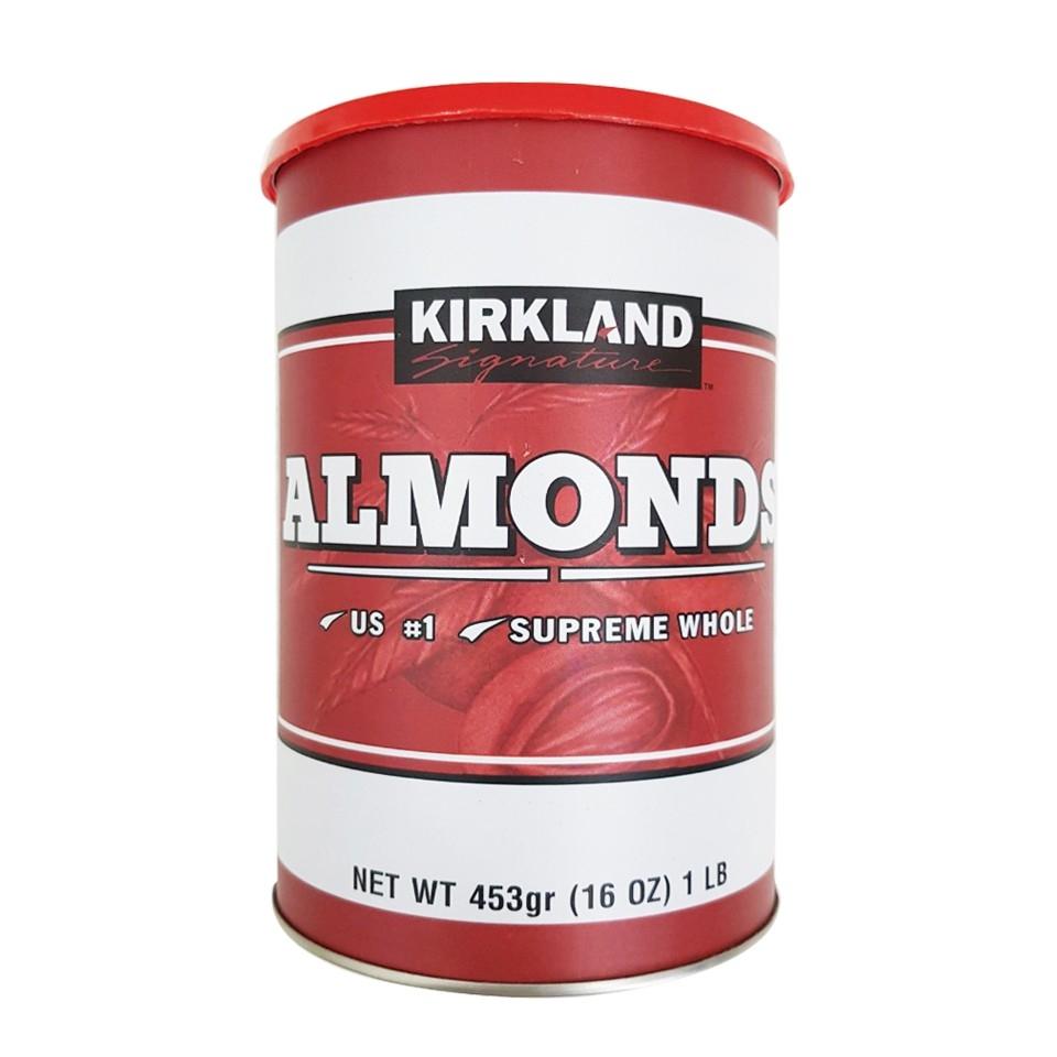 Hạnh nhân rang cao cấp Kirkland Almonds hộp 453gr của Mỹ