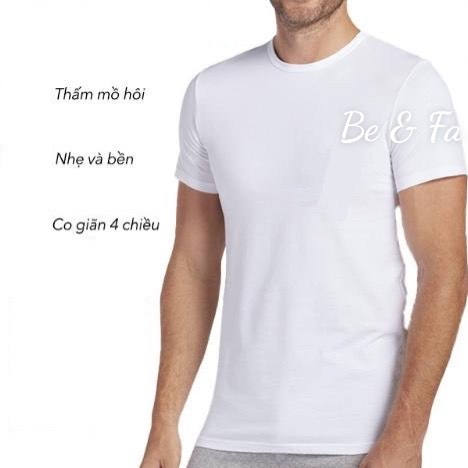 Áo lót nam trắng cotton hanoisimex thấm hút mồ hôi tốt kiểu trơn có tay