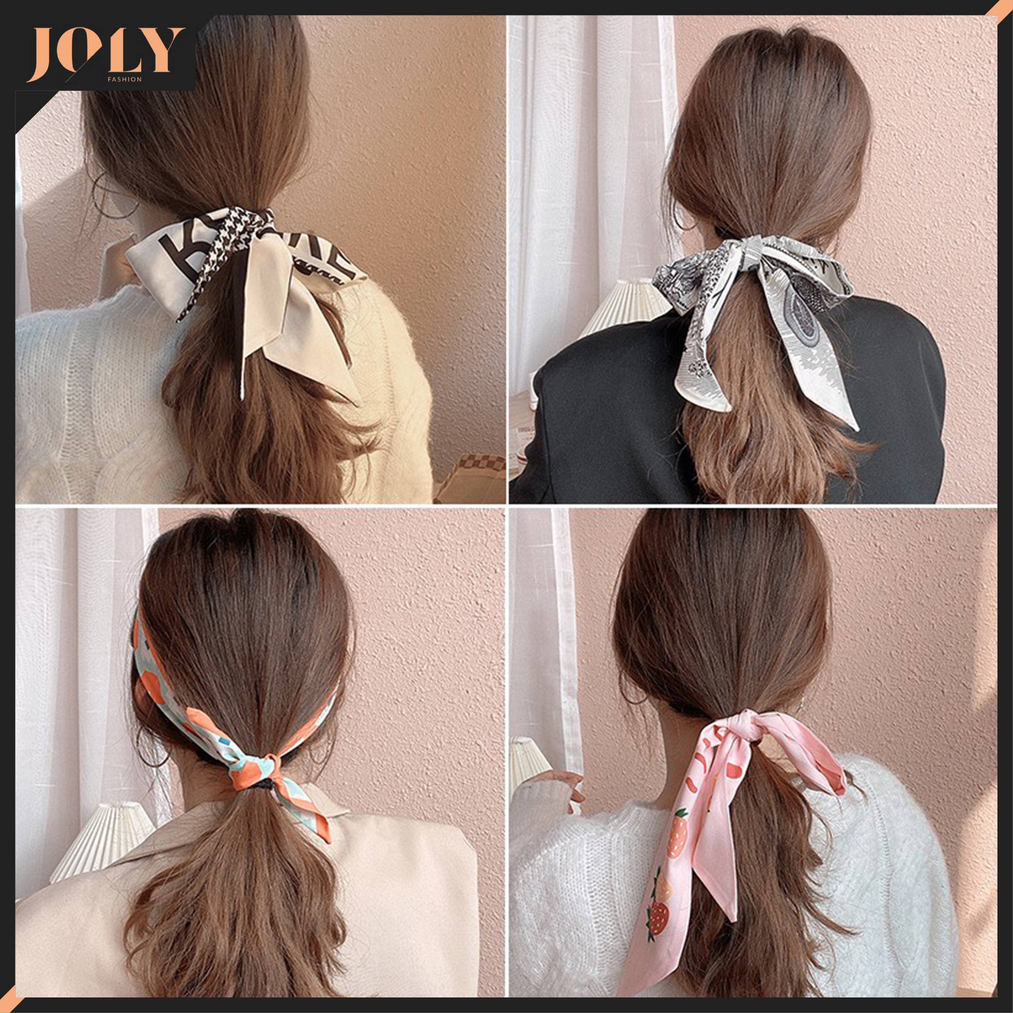 Dây cột tóc vải turban bandana lụa họa tiết xinh xắn phong cách Hàn Quốc tạo nhiều kiểu CT05 JOLY