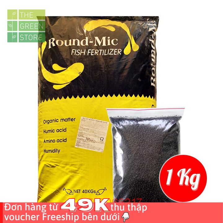 1KG/500G Phân bón đạm cá Hàn Quốc Round-Mic (bán lẻ từ bao 40kg) cung cấp hữu cơ, humic kích rễ cho hoa lan, mai vàng, hoa hồng, hoa cây cảnh, rau sạch, cây ăn trái