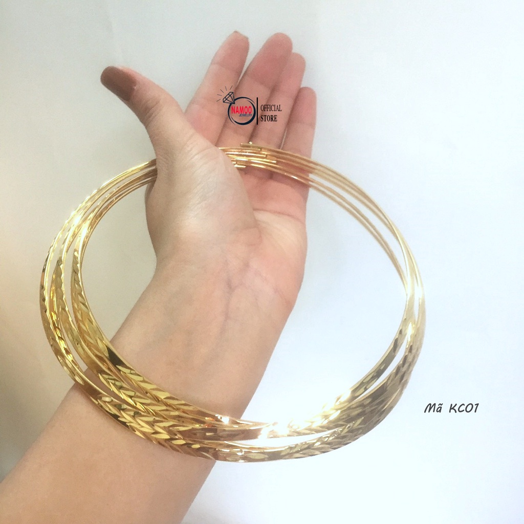 Kiềng khía nữ, kiềng cổ vàng kc01 bền màu