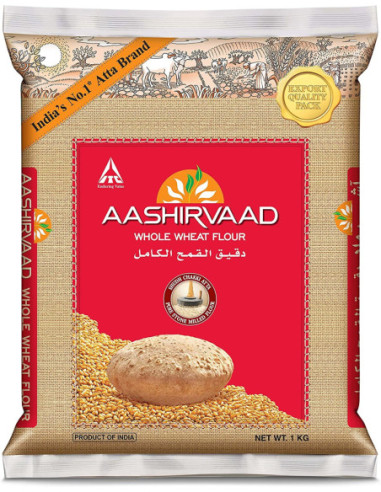 Wheat flour - Atta - Bột Mì nguyên cám Atta Aashirvad (1Kg)