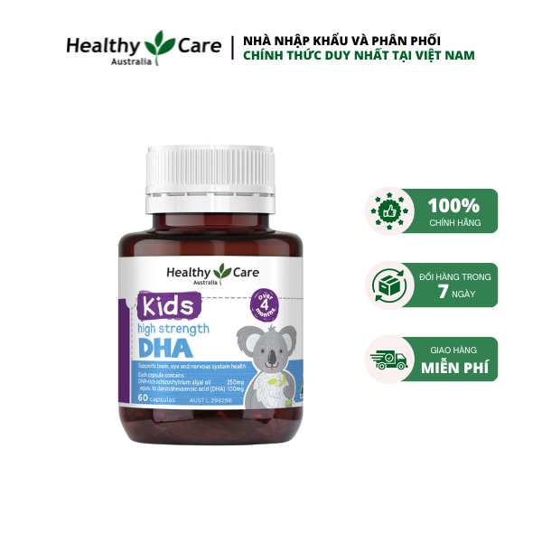 Viên uống bổ sung DHA Healthy care Kids high Strength DHA Hộp 60v