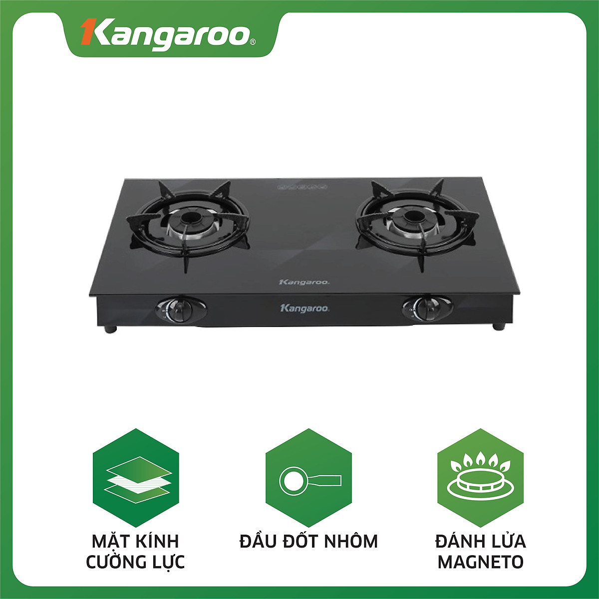 Bếp ga đôi kangaroo kg8g1a- chính hãng 100%trưng bày mưới 98-99% -đánh lửa magneto,lửa tỏa đều, tiết kiệm gas-bảo hành 12 tháng