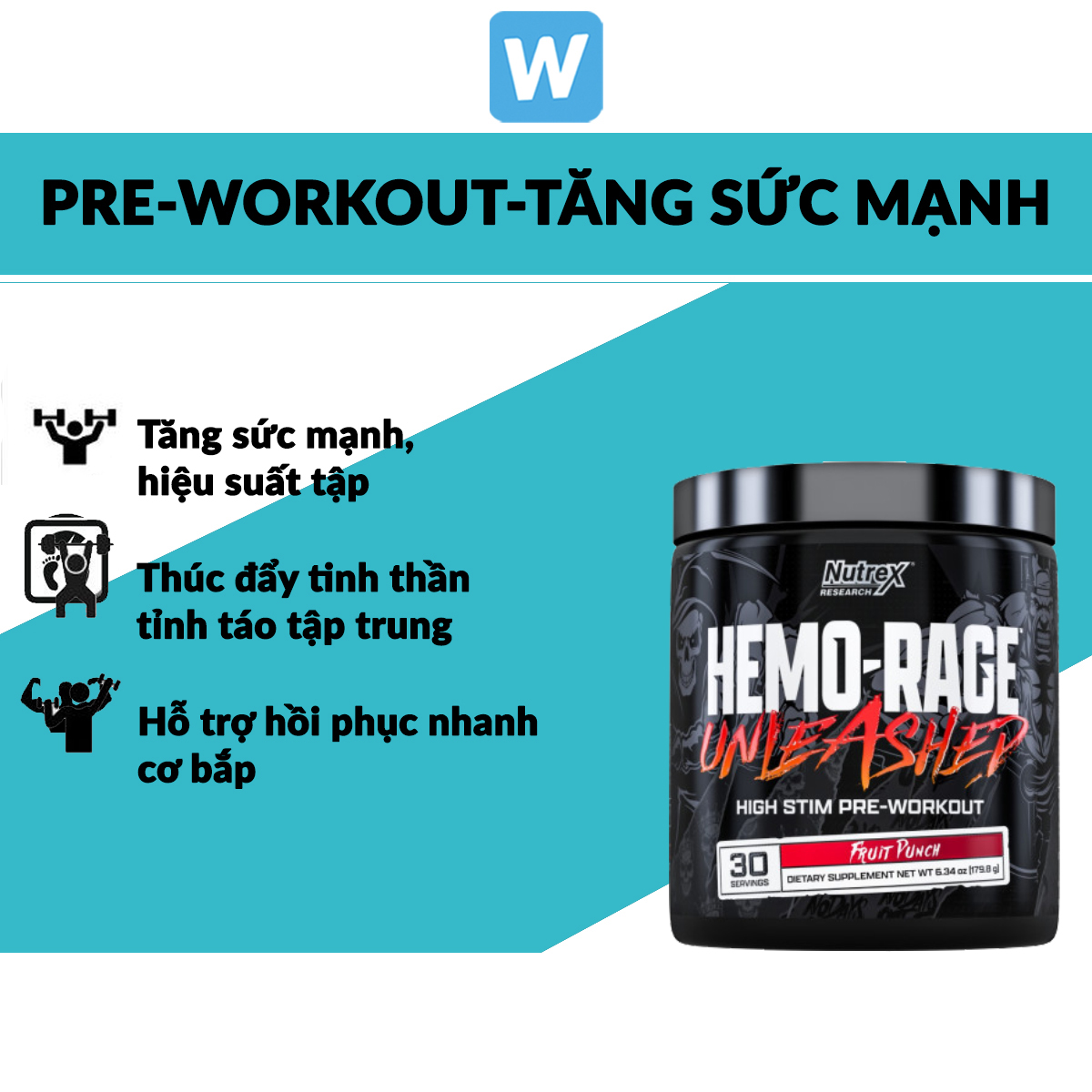 Nutrex hemo- rage pre- workout hỗ trợ tăng sức mạnh, sức bền, tỉnh táo | nhập khẩu usa