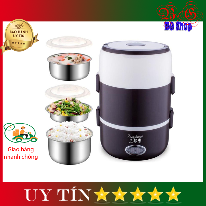 Hộp cơm cắm điện 3 tầng tiện lợi, Hộp cơm giữ nhiệt 3 tầng có làm nóng bằng điện