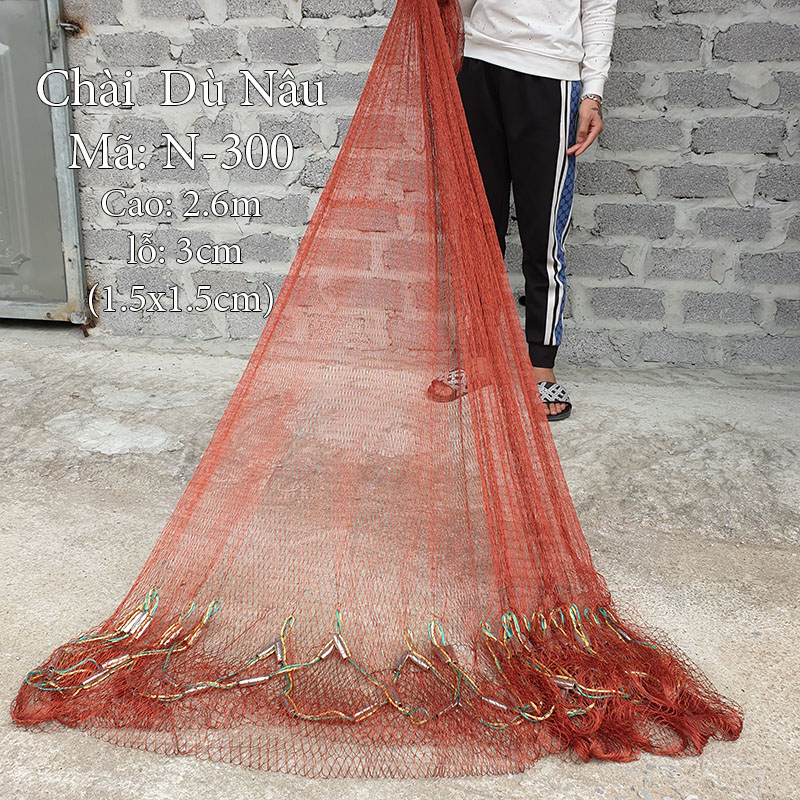 Chài Dù Bắt Cá Chân Chì Đúc cao 2m6 nặng 2,4kg mắt lưới 3cm ( đồ câu Ngu Long )