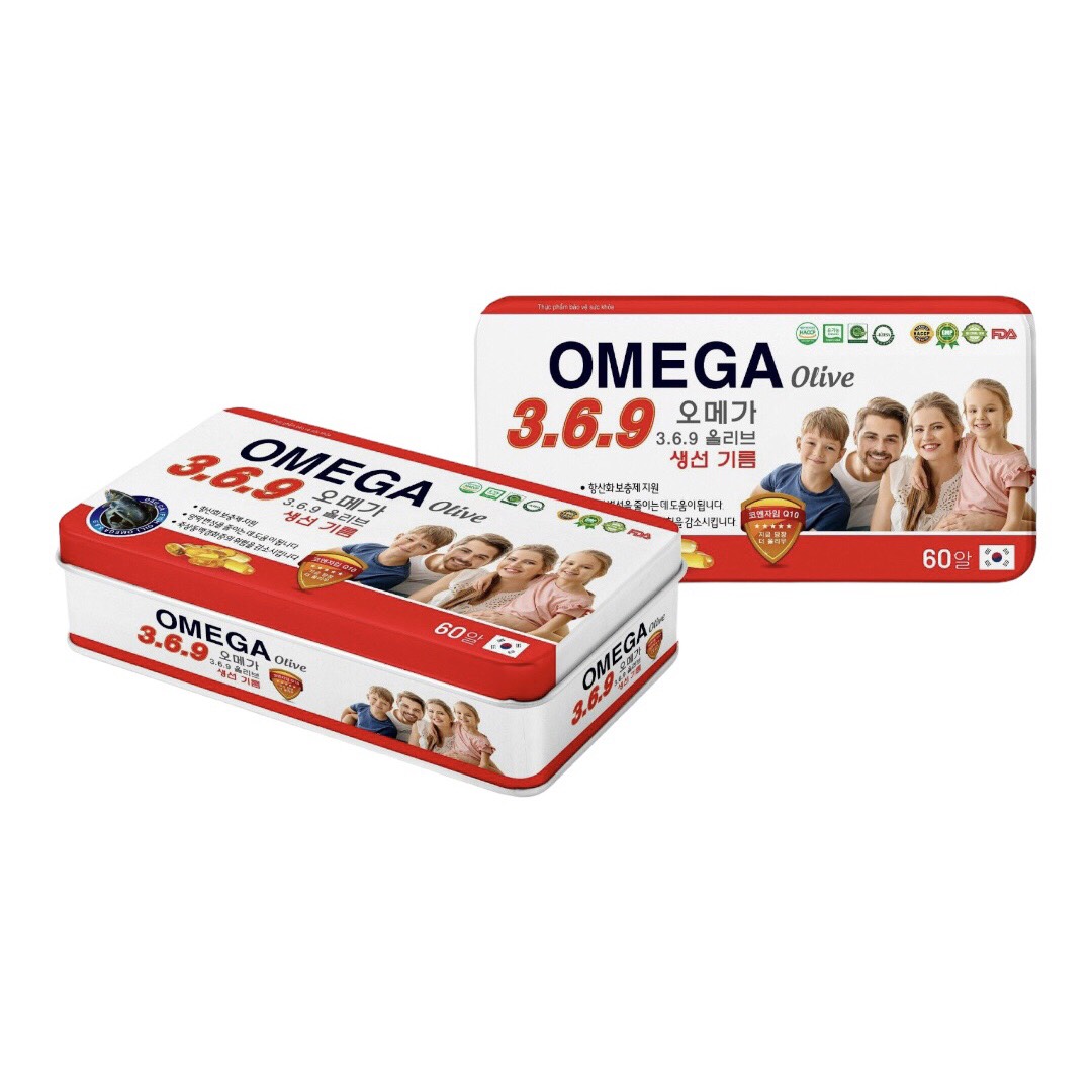 Viên uống dầu cá Omega Oliver 3.6.9, sáng mắt, khỏe mạnh tim mạch - Hộp 60 viên