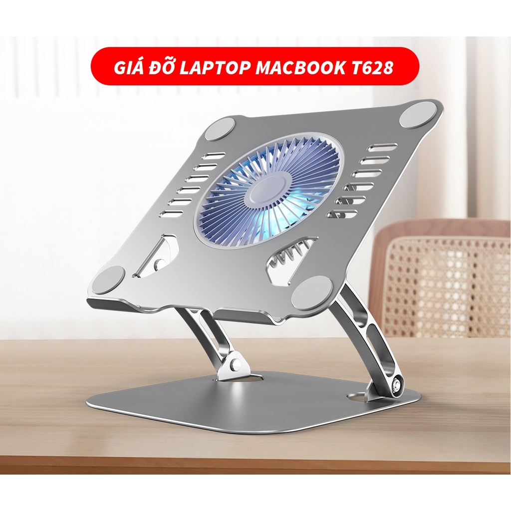 T628 giá đỡ máy tính, laptop, ipad, macbook hợp kim nhôm cao cấp. hỗ trợ tản nhiệt chống mỏi cổ, vai, gáy