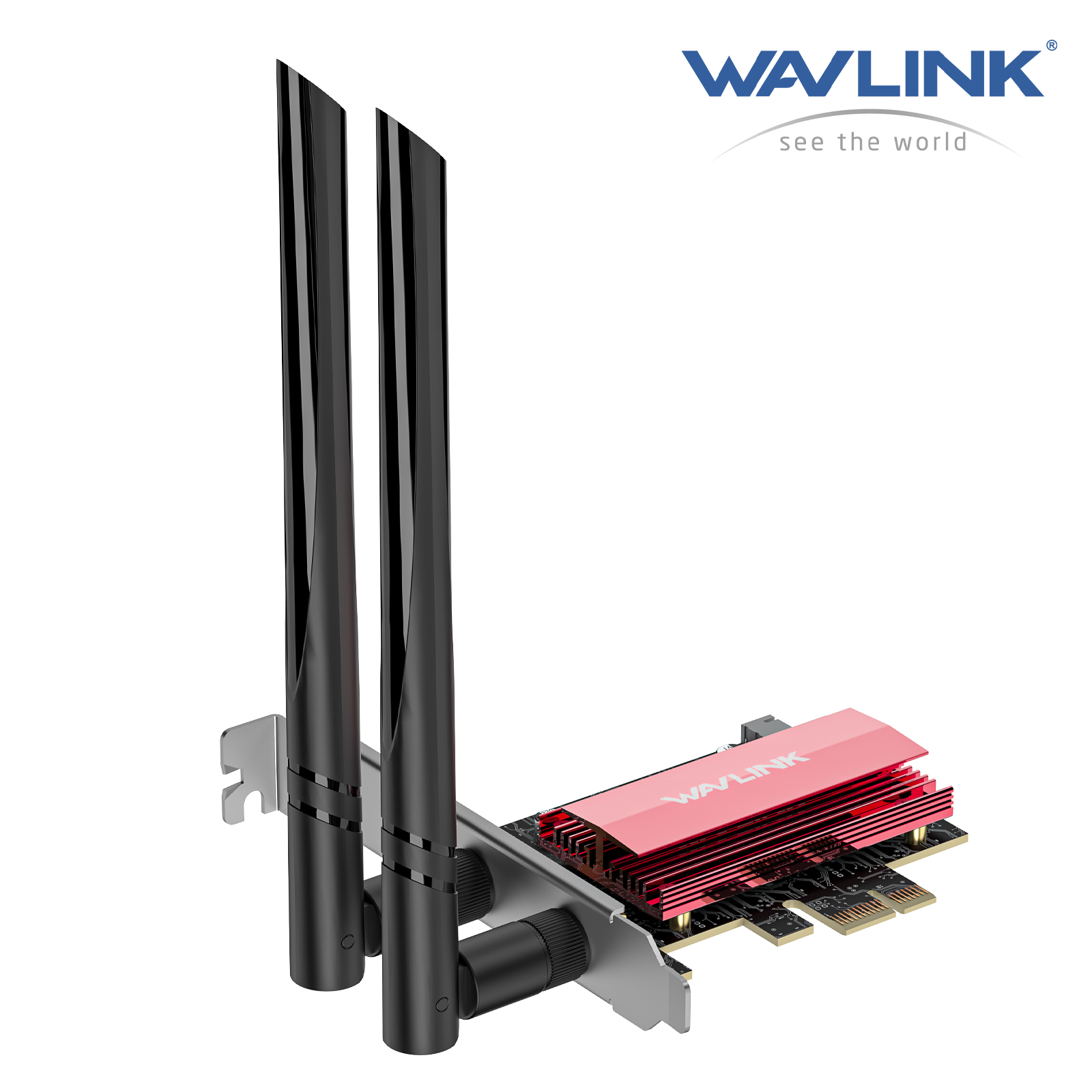  WAVLINK 2024 New BE8800 WiFi 7 PCIe Network Card Tri-Band BE200 Wireless Adapter with Bluetooth 5.4 MU-MIMO WPA3 Low-Profile Bracket Heat Sink for Windows 10 11 Desktop PC 