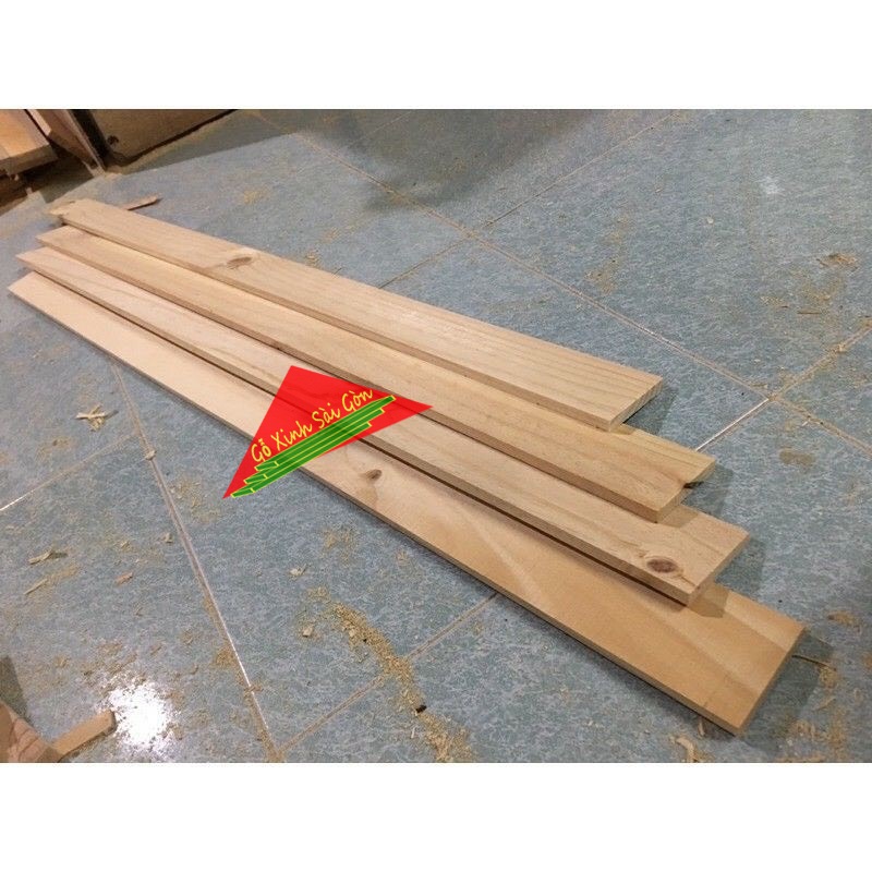 Bó 5 thanh gỗ thông mới đẹp dài 1m, rộng 6cm, dày 1cm