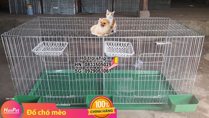 Hanpet - Lồng chim cảnh lắp ghép loại rộng 1 mét (100cmx50cmx50cm) ĐỦ PHỤ KIỆN- Lồng thú cưng bằng kẽm ( 60