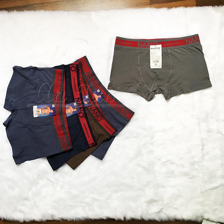 Hộp 05 quần lót xịp đùi boxer nano - lưng bản rộng - cotton cao cấp - ln0035x5