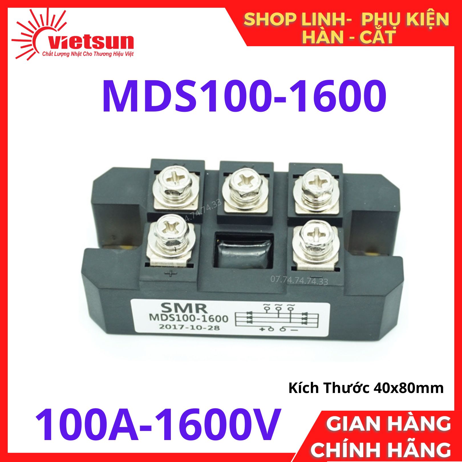 Diode cầu 3 pha mds100-1600 .