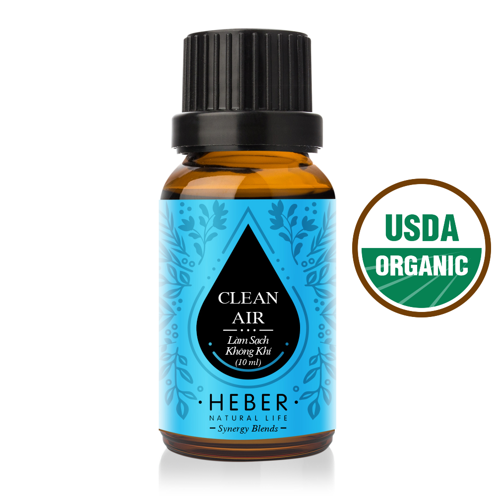 Tinh Dầu Làm Sạch Không Khí - Clean Air Blends Essential Oil Heber Vietnam, 100% Thiên Nhiên Nguyên Chất, Cao Cấp Nhập Khẩu, Kiểm Nghiệm Quatest 3, Xông Thơm Phòng, Hương Dịu Nhẹ