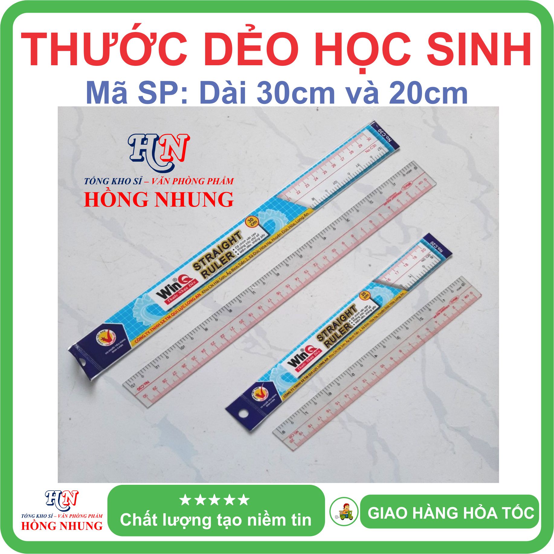 Thước dẻo học sinh tp-sr021 / sr022 , chiều dài 30cm / 20cm, nhựa pvc trong suốt, mểm dẻo, khó gãy