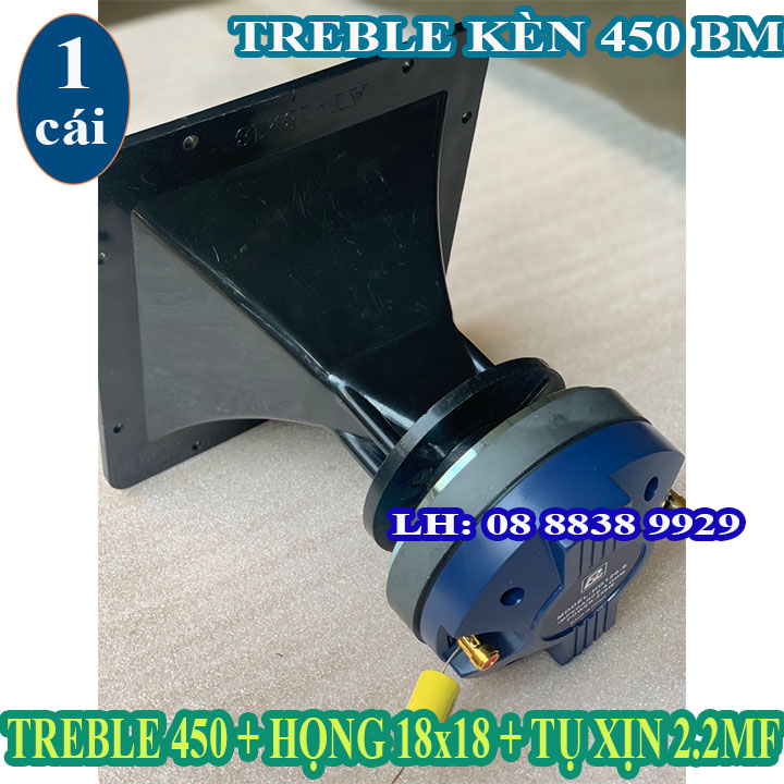 Củ loa treble kèn 450 bm chính hãng nhập khẩu + tụ 2.2mf + họng 18x18 - giá 1 loa