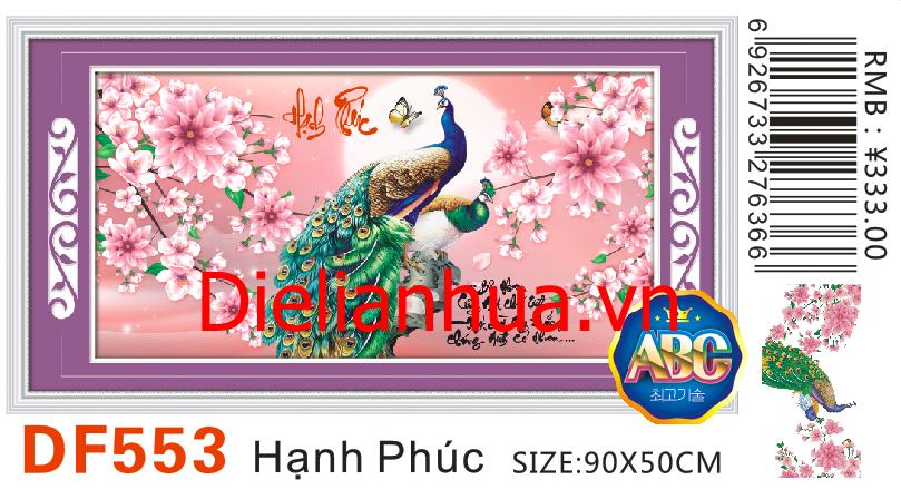 Tranh đính đá hạnh phúc_df553_90*50cm