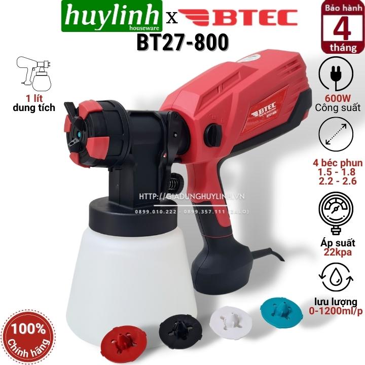 Máy phun sơn điện cầm tay btec bt27-800 - 600w - 4 béc phun