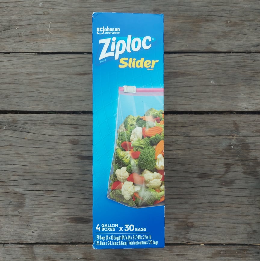 Hộp 30 túi khóa kéo trữ thực phẩm ziploc storage slider gallon bags, 3.785ml