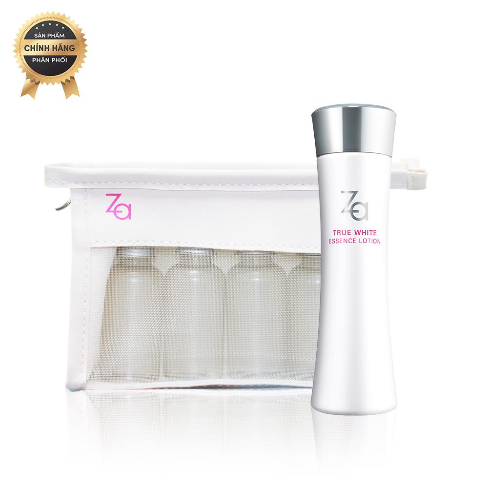 Bộ Tinh chất dưỡng trắng giảm đốm đen và đều màu da Za True White (Ex Essence Lotion 150ml + Bộ chiết mỹ phẩm )