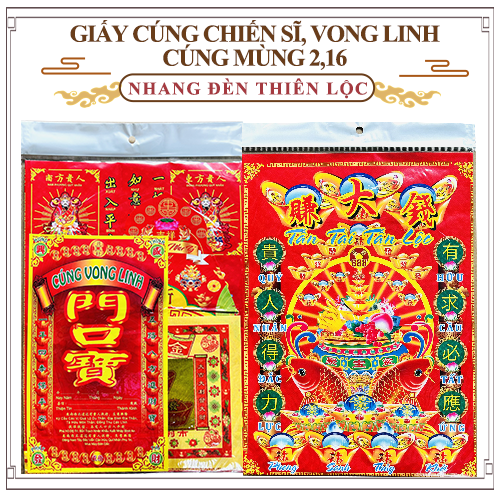 Giấy cúng chiến sĩ , cúng xe, cúng mùng 2/16 hằng tháng - đồ thờ cúng thiên lộc