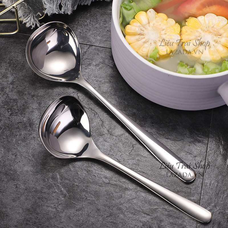 Muỗng canh muôi múc canh thìa canh vá múc canh inox 304 cao cấp
