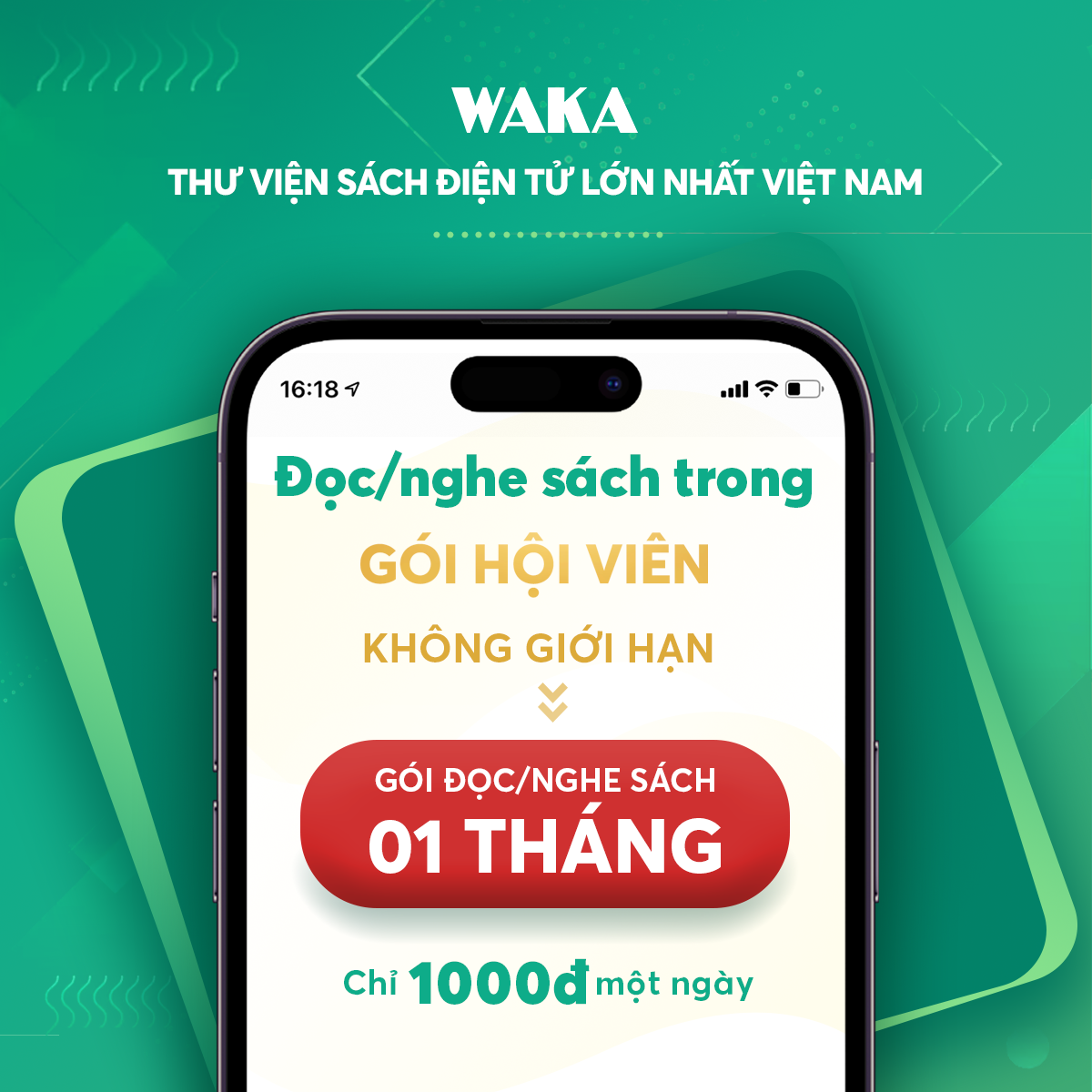 Thẻ đọc sách điện tử Waka 01 tháng