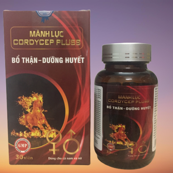 Tăng cường sinh lý nam Mãnh Lực Cordycep Plus - Bổ thận, dưỡng huyết - Hộp 30 viên
