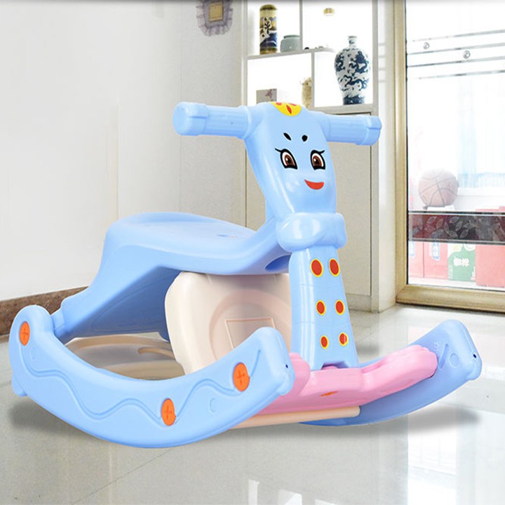 Ghế bập bênh kiêm ăn dặm cho bé - ghế ăn dặm 2in1 cho bé - đồ chơi cho bé an toàn với bé và gia đình