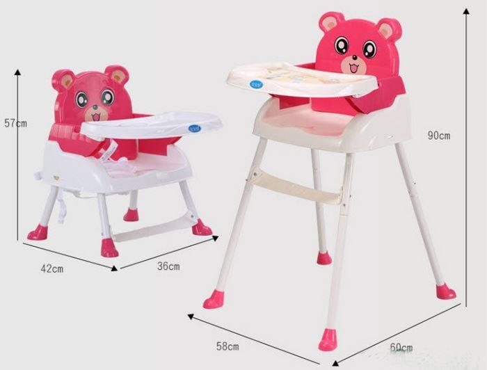 Ghế ăn dặm chân cao điều chỉnh 3 nấc gấp gọn BBH 218