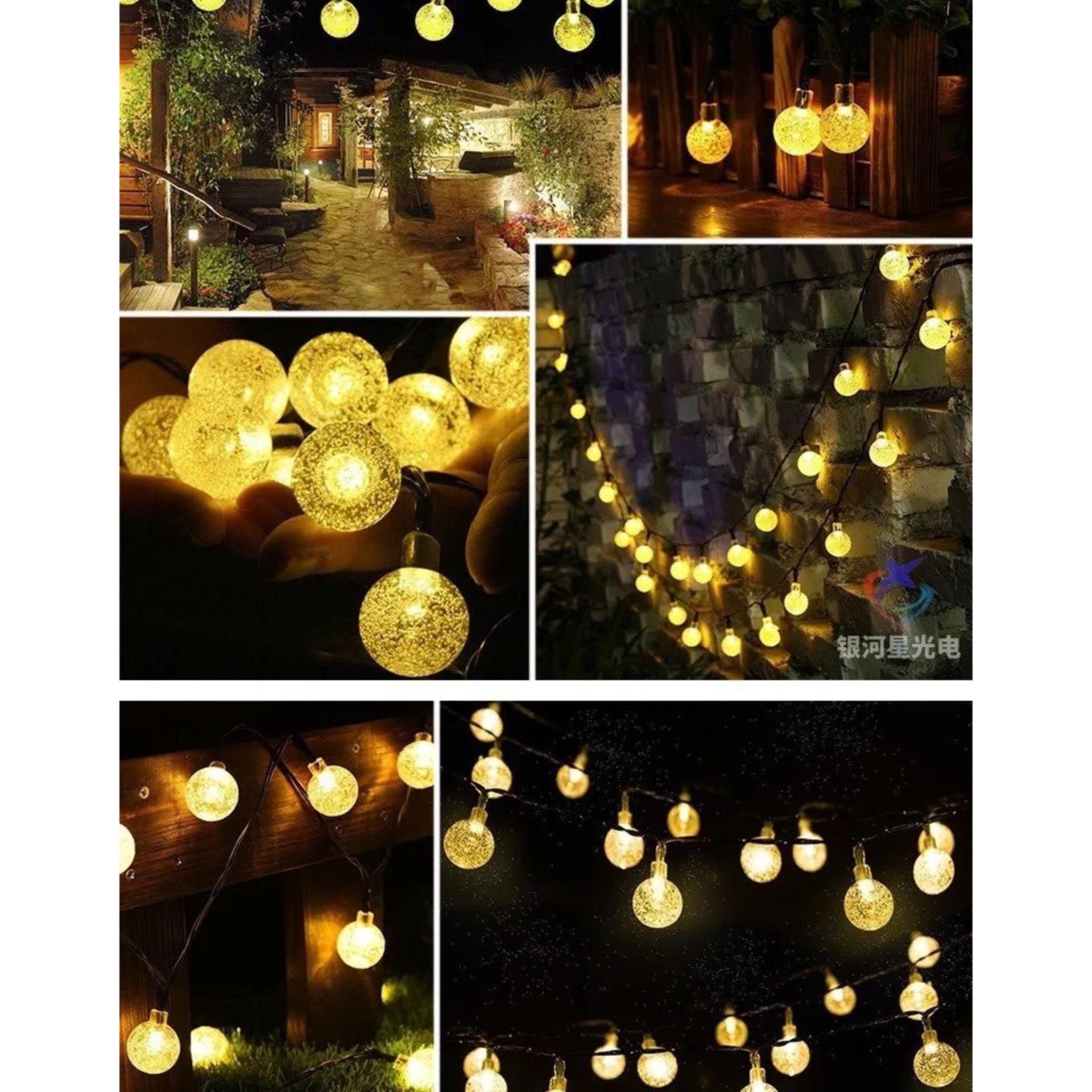 [HCM]Dây Đèn Led Trang Trí Bi Bọt Nước Dài 10 Mét 100 bóng. Dài 10m 100 bóng Màu vàngtrắngđủ màu. Thiết kế hình tròn như các bọt nước trong.