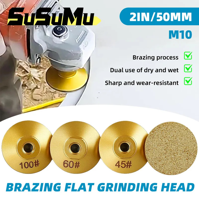 M10 Kim Cương Hàn Phẳng 45/60/100 #   Đĩa mài đá cẩm thạch, đá granite, đá thạch anh, đá gốm, cắt tỉa, đánh bóng thô, đệm mài mòn