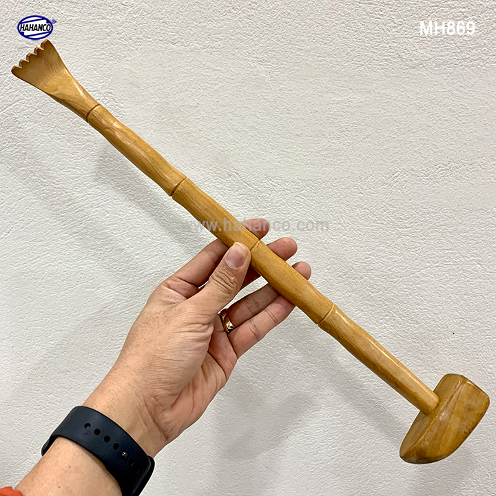 Cây gãi và đấm lưng bằng gỗ thơm Bách Xanh dụng cụ không thể thiếu cho mọi người mọi lứa tuổi - MH869-HAHANCO