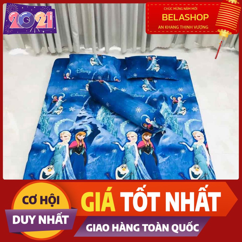 Bộ ga gối kèm vỏ gối ôm vải cotton poly sẵn hàng hcm belashop