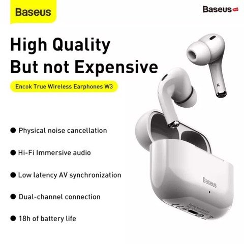 Tai nghe không dây Baseus W3 - Tai nghe Bluetooth Baseus Encok W3 TWS