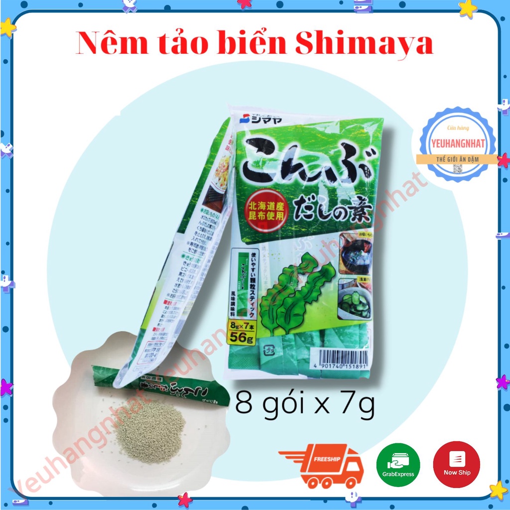 HẠT NÊM CHO BÉ VỊ TẢO BẸ SHIMAYA 56G NHẬT BẢN CHO BÉ TỪ 6 THÁNG TUỔI